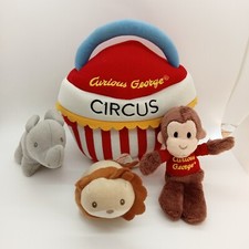 Curious George Circus Tent with 3 Soft Toys Gund Universal Studios Soft Toys