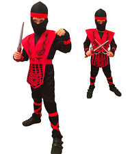 KIDS NINJA COSTUME RED BLACK