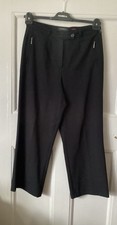 Robell Claudia Trousers Size 14 Black 26”leg Zip Front Pockets Zip+2button Close