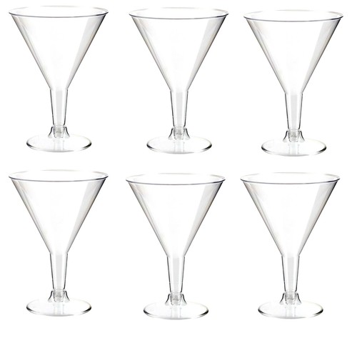 Plastic martini glasses - 6,