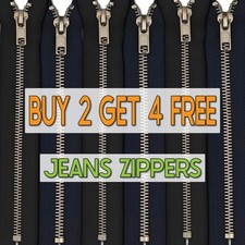 BUY 2 GET 4 FREE Jeans Zipper Close-End SILVER TEETH Teeth Trousers Skirt