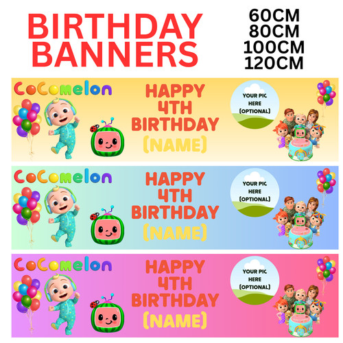 Cocomelon birthday banner - cocomelon,