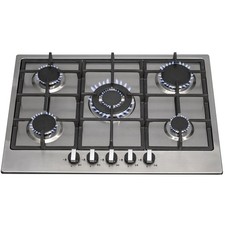SIA R6 70cm Stainless Steel 5 Burner Gas Hob With Cast Iron Pan Supports And FFD