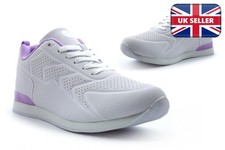 Womens Bowling Shoes Ladies Bowls Trainers Garden Bowls Lawn Bowls Lilac/White