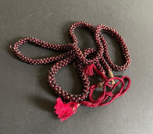 Two vintage garnet rope - vintage,