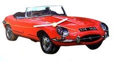 Red type jaguar clock - type,