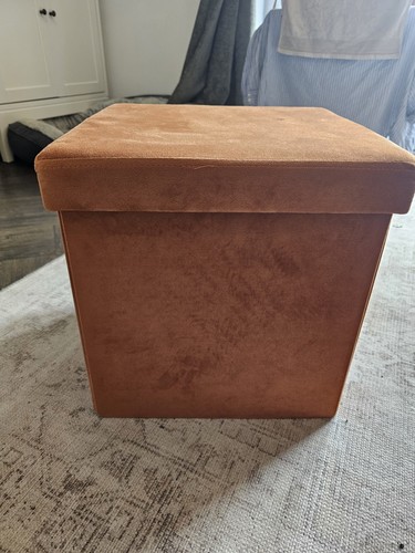 Burnt rust orange footstool - burnt,
