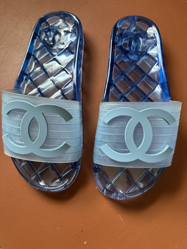 Women blue jelly sandals - blue,