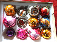 Box 12 Vintage Christmas Mercury Glass Baubles Inc. Reflectors Concave