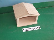 Wooden Model Farm Building 1:87th Scale Wide Single Bay Shed