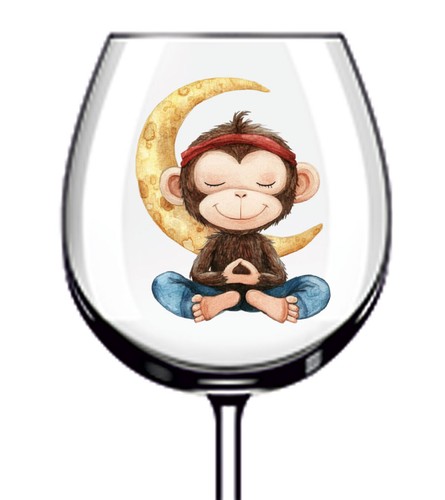 12x cute monkey vinyl sticker - 12x,
