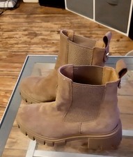 Russel & Bromley Brown Chunky Leather Ankle Boots  Size 38 Or UK 5