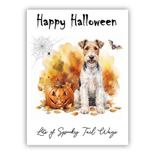 Fox terrier dog - terrier, card