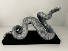 Silver Snake Statue Ornament -Man Cave / Office / Home Decor Display/Rock N Roll