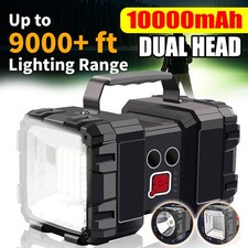 100000LM LED Flashlight Hand Torch Rechargeable Light Searchlight Emergency Lamp