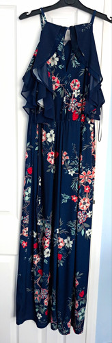 Monsoon navy floral chiffon - navy,