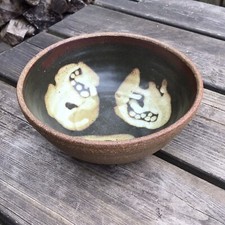 Old Vintage Studio Pottery Bowl Abstract Interior Design Makers Mark To Base