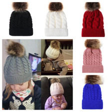 Baby winter hat fur pom - winter,