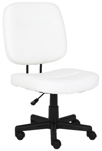 White home office chair - white, pu