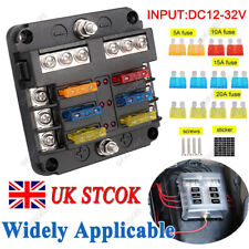 6 Way Blade Fuse Box Block FuseBox Holder Auto Marine Bus Bar Car Kit 12V 32V UK