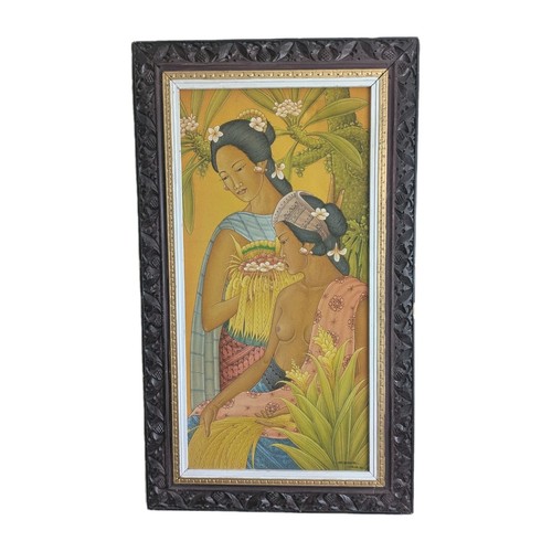 Large balinese framed painting - large,