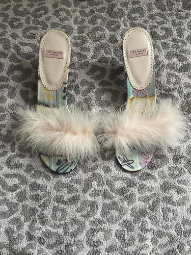 Ted baker marabou feather mule - ted,