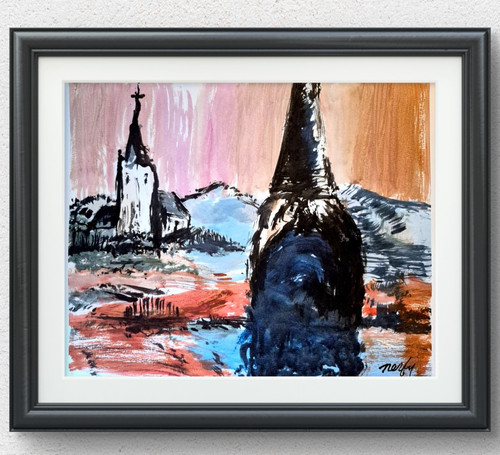 Original gnome 11x14 acrylic - gnome,
