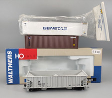 Walthers HO Scale 41' Ballast Hopper Wagon & 2 Containers 1 Walthers Bagged LotB