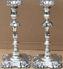 WONDERFUL OLD PAIR OF ORNATE FULLY HALLMARKED SILVER 11 INCH TALL CANDLESTICKS