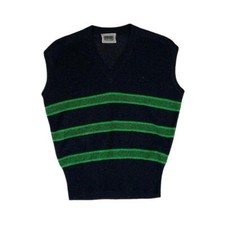 VTG LUISA SPAGNOLI BLACK GREEN GLITTER ITALIAN DESIGNER SWEATER VEST UK 8 SMALL