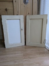 Pair Old Original Antique Victorian Period Cupboard Doors panels chippy paint!!!