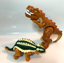 Imaginext 2011 Mattel Fisher Price Ankylosaurus Dinosaur & t rex Figures (k3)