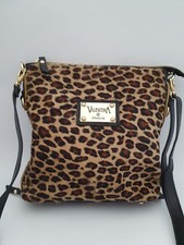 Valentina Italia Leopard Print Leather Crossbody Bag- 28cm x 24cm x 8cm