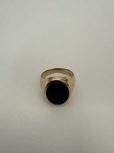 9ct gold onyx signet - gold, ring