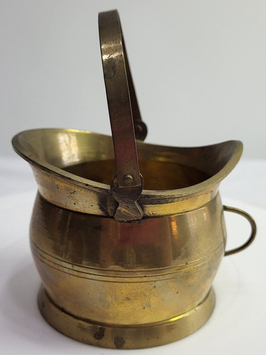Small brass coal bucket - coal,