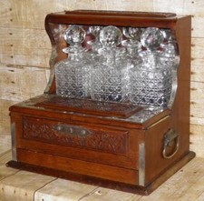 Antique Carved Triple Dark Oak