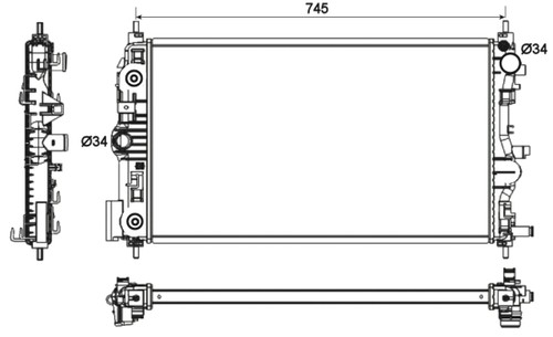 Engine cooling water radiator - water,