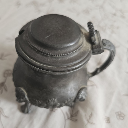 Antique victorian pewter sugar - pewter,