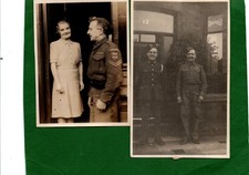 Two Military Postcards, Photograph, Certificate & Lapel Badge for Home Guard WW2