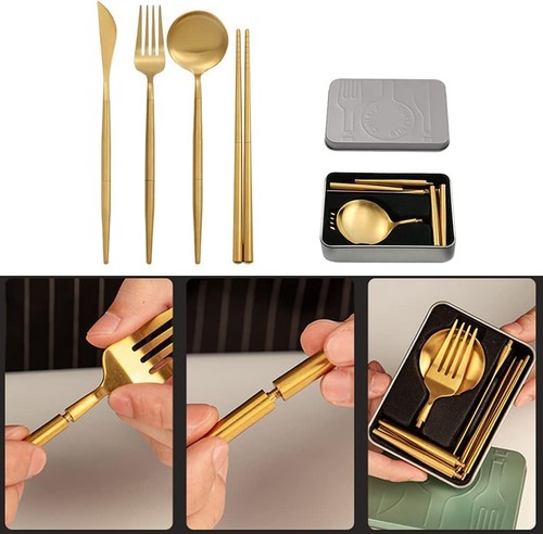 Piece foldable cutlery set - 4,