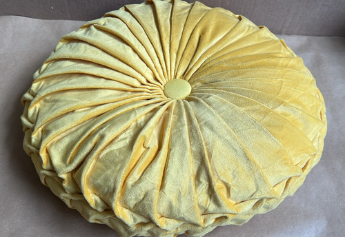 Cushion velvet pleated round - cushion,