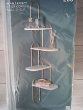 Next Marble Effect 4 Tier Corner Wall Shelf