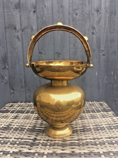 LARGE INDIAN GOURD ROUNDEL STUD METAL BRASS KAMANDALU WATER JUG POT VASE VINTAGE