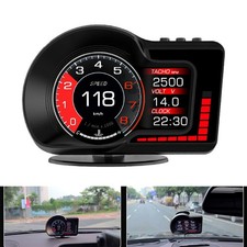 Smart LCD 3 In HUD for Cars OBD2 Real Time Speed Water Temp Fuel Economy Monitor