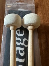 New - Professional Bass Drum Mallets, Felt Headed, Oak Shafts 