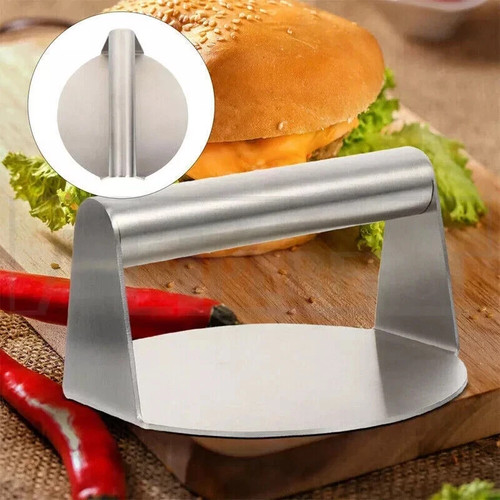 Stainless steel burger press - steel,