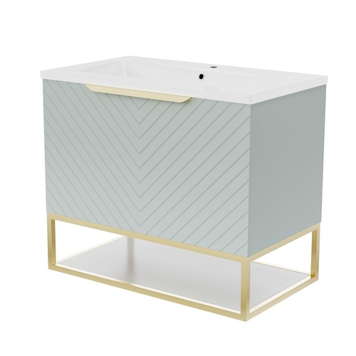 Green 800mm wall hung - 800mm, drawers