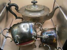 Antique Hard Soldered Silver Plated A1 EPNS Kingsway Tea Set Pot Bowl Milk Jug