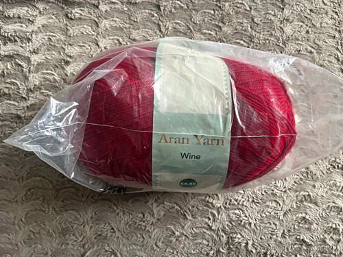 Aldi aran yarn red - aran,