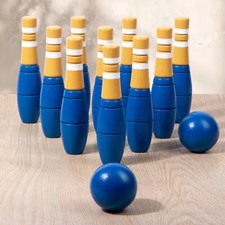 10x Wood Bowling Set Portable